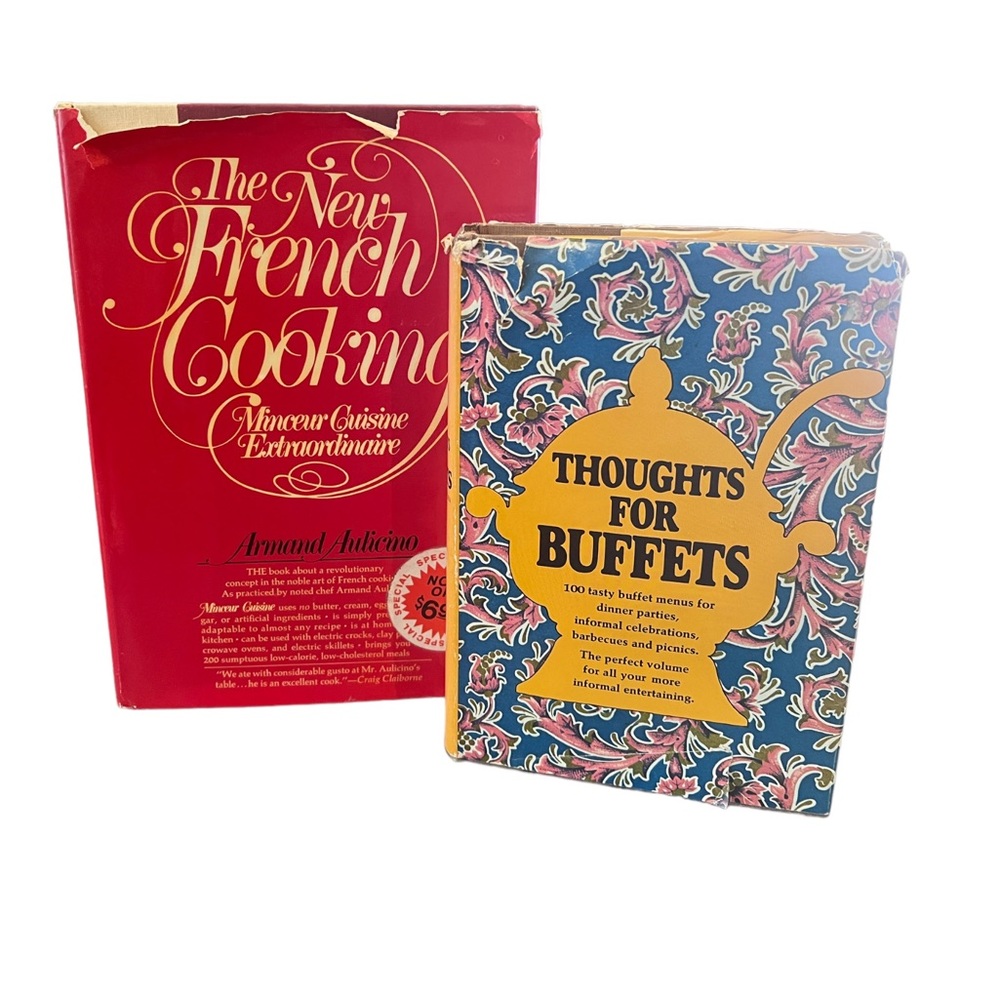 Vintage Cookbooks New French Cooking (1976) & Thoughts for Buffets (1958)